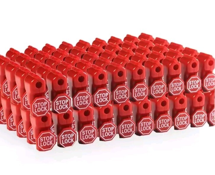 Peg Hook Locks Stop Lock 100 Pcs Plastic Red Stop Locks Retail Peg Hook Security