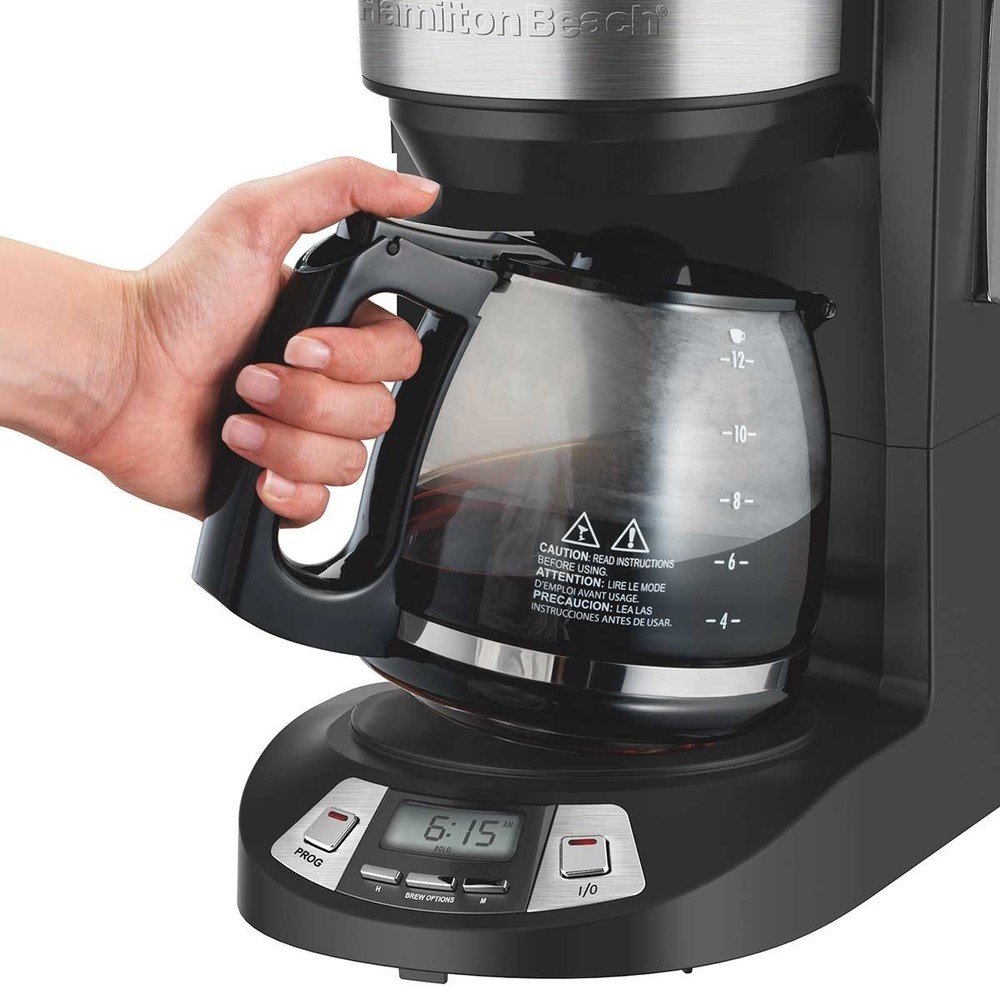 Hamilton Beach 46290 Programmable 12 Cup Coffee Maker Drip Brew Pause Black