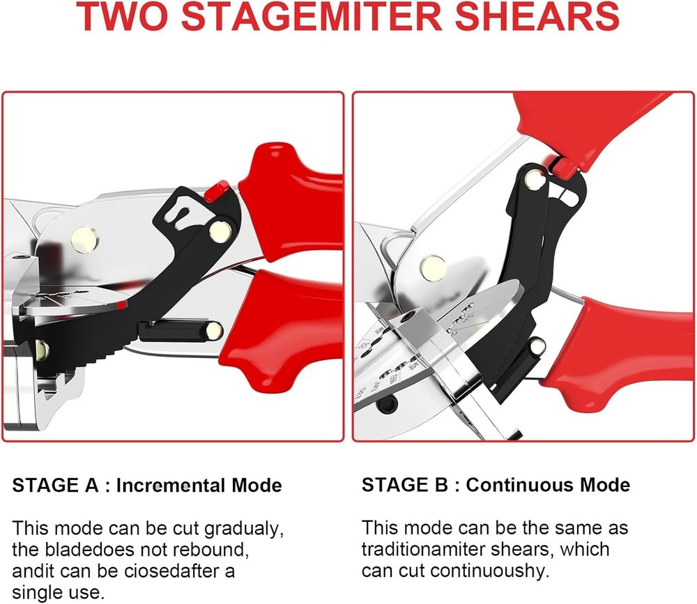 Ratchet Miter Shears - Adjustable 45-135° Multi-Angle Cutter for Crafting