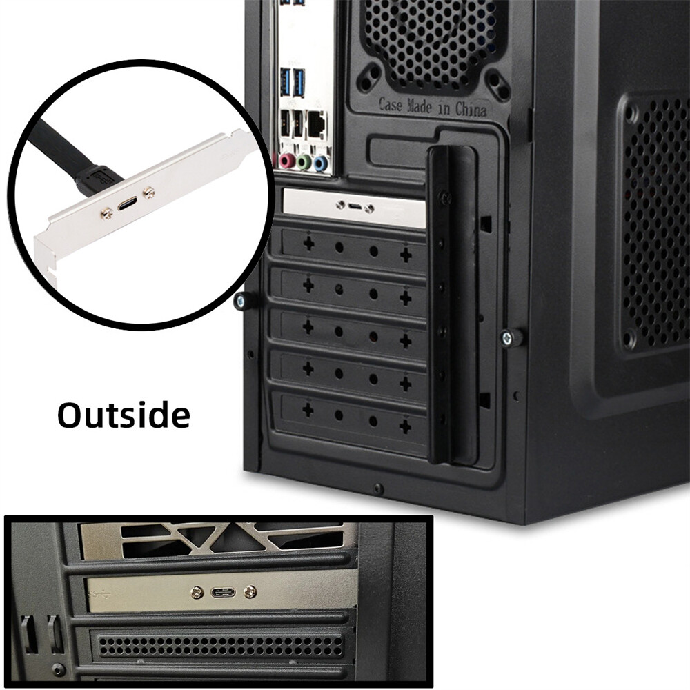 CY 20Gbps USB 3.2 Type-E IDC 20Pin Front Panel Header to USB-C Female Cable