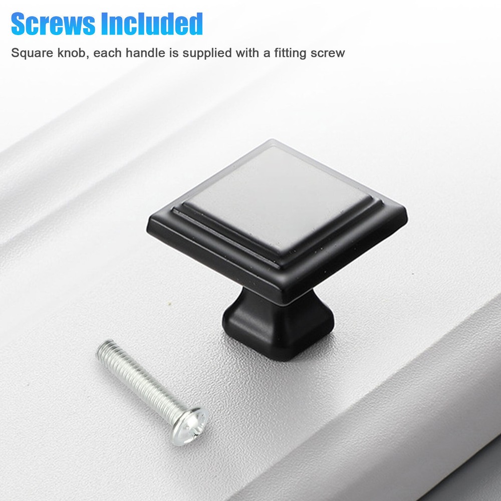 1-100 X Matte Black Kitchen Cabinet Knobs Hardware Drawer Cupboard Handle Pulls