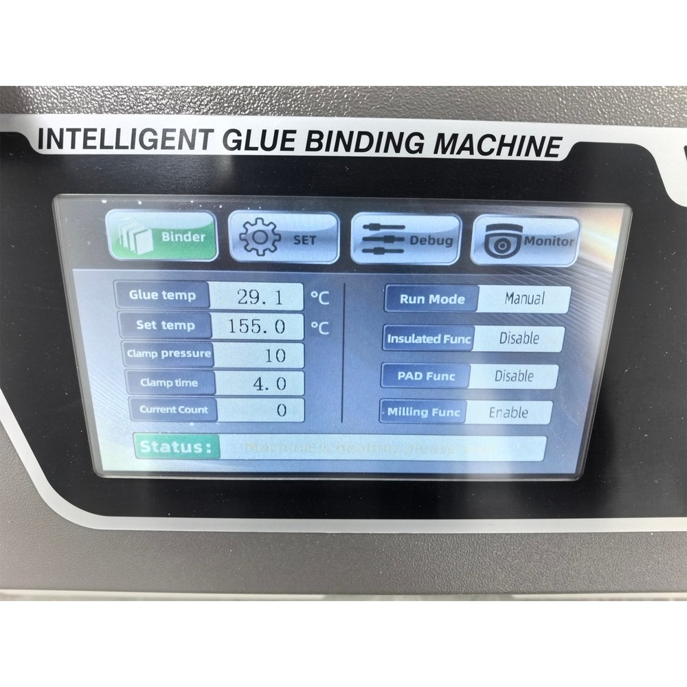 Side Glue Binding Machine A4 Automatic Book Binding Cut Touch Screen 220V 1.9KW
