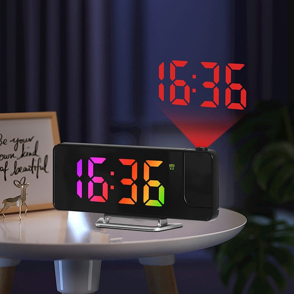 Temperature Sensing Projection Clock High Brightness LED Display Clear Time