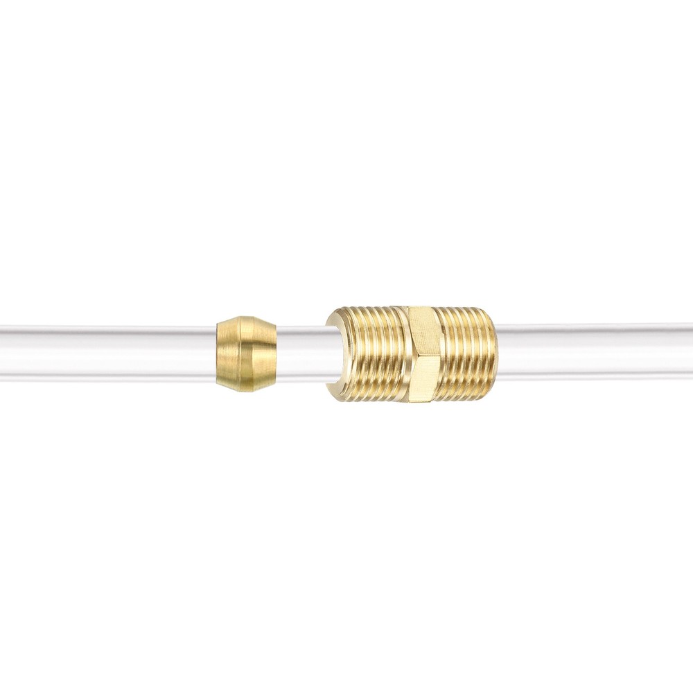 60 Pcs 4mm Tube OD Brass Compression Sleeves Ferrules Fitting Insert Support