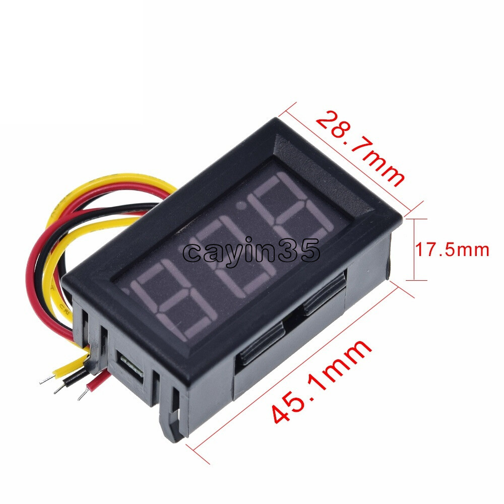 DC 0-100V Red Blue Green LED Digital Display Voltmeter LED Voltage Panel Meter