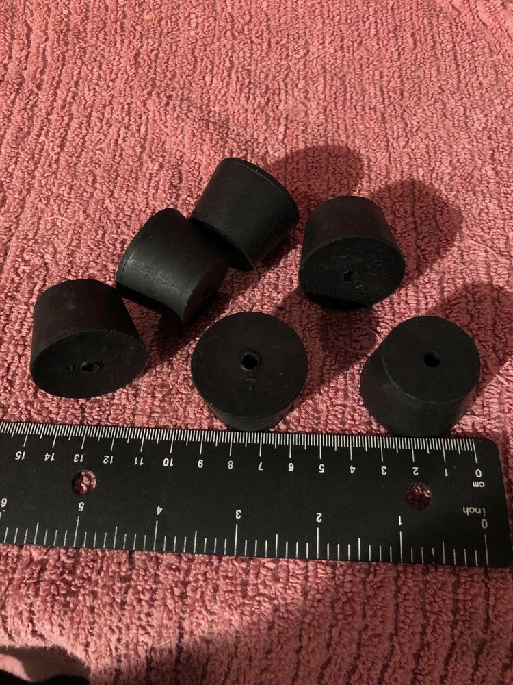 Qty6 Size 7 Rubber Stoppers 1 Hole Lab/distilling