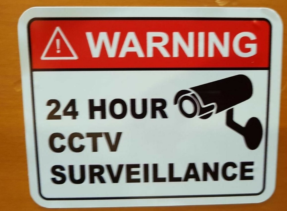 1 x LARGE Warning Stickers Security camera surveillance warning-CCTV