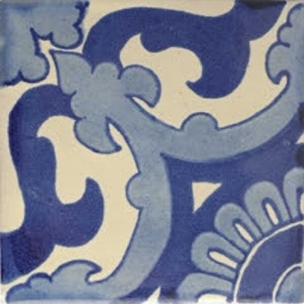 4.2 x 4.2 9 pcs Blue Vicenza Talavera Mexican Tile