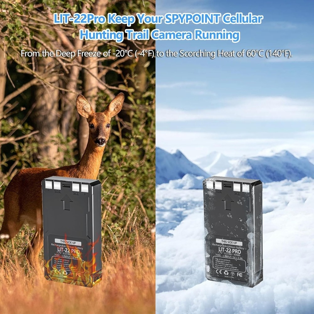 3-Pack Rechargeable LIT-22 Battery Compatible For Trail Camera Flex-M Flex G-36