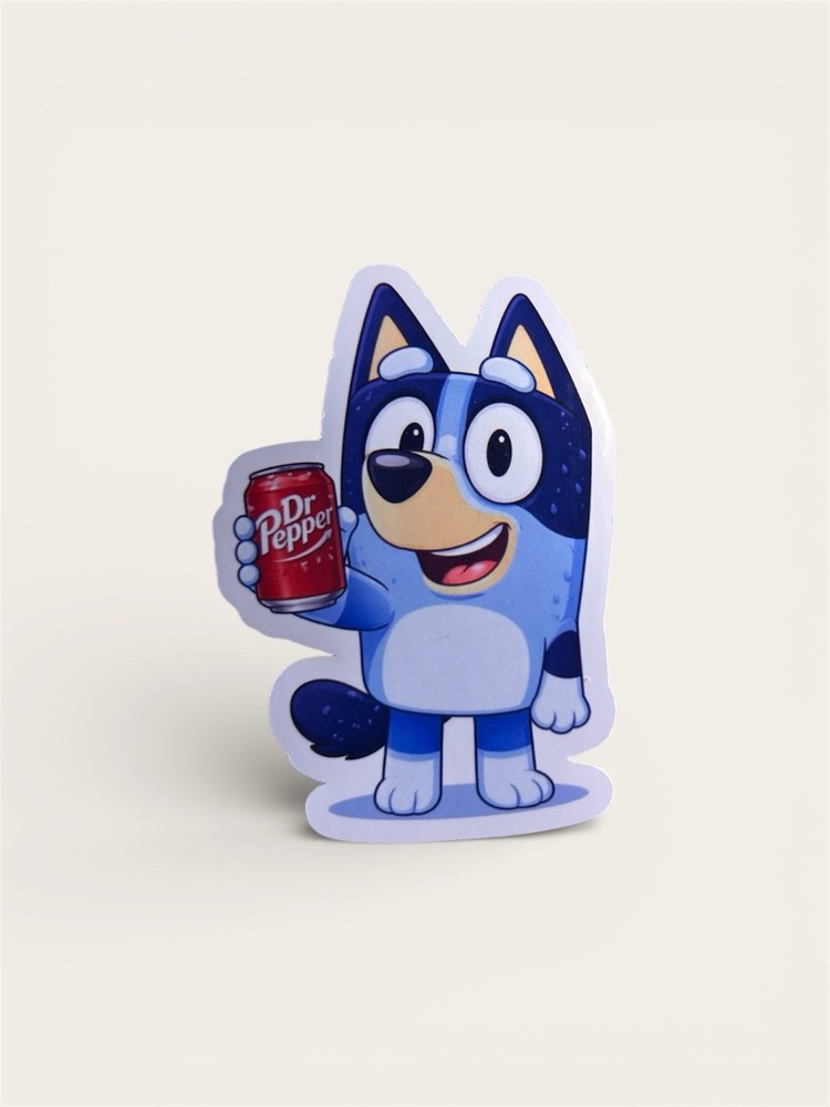 Dr Pepper Handmade Sticker  Blue. E