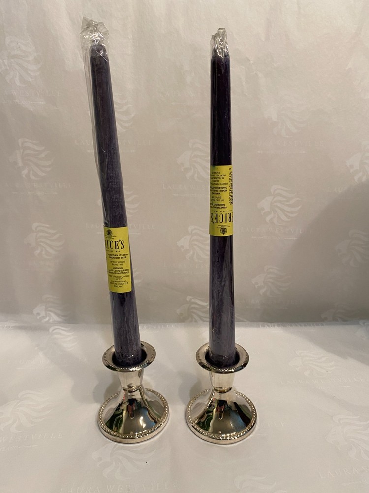 Vintage Silver Plated Candle Holders Reader Digest (New) & Candles
