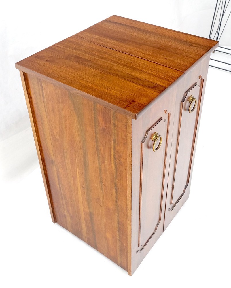 Solid Cherry & Brass Wooton Style Folding Box Shape Bar Liquor Cabinet Wheels