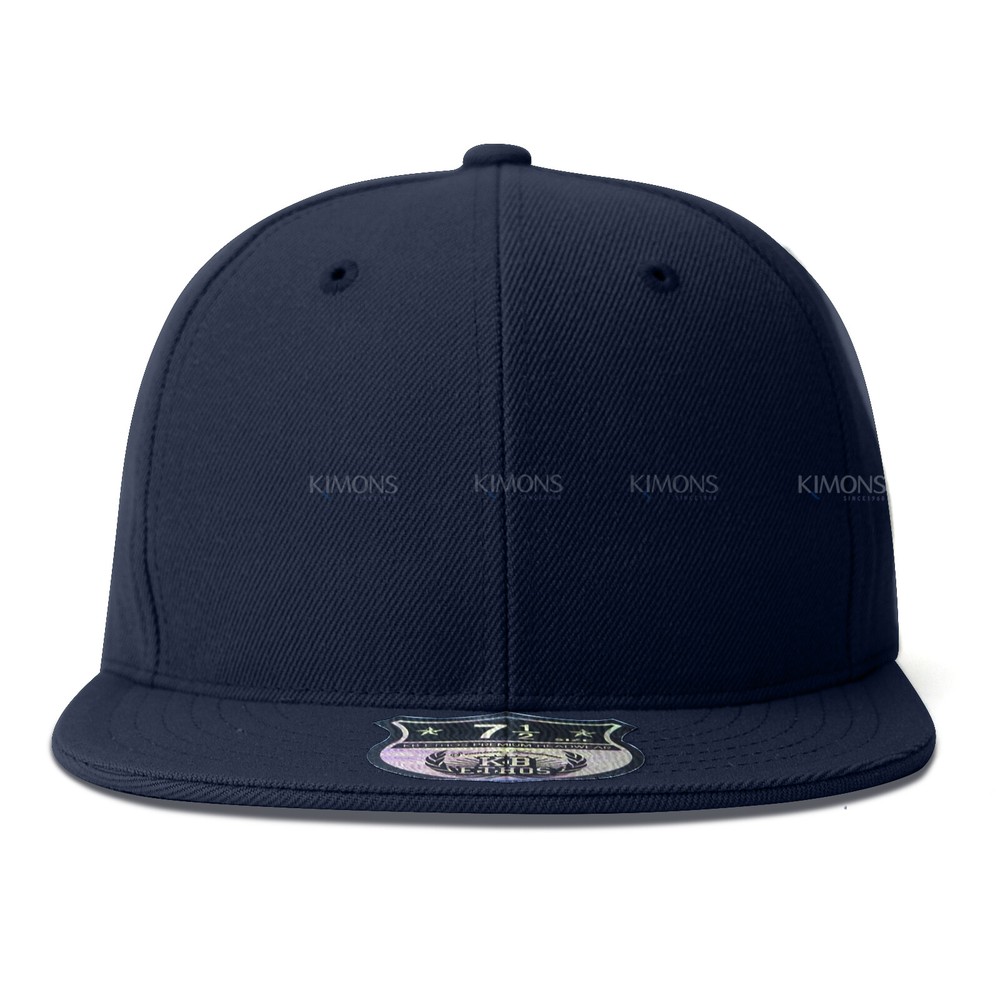 Premium Solid Fitted Baseball Cap Hat Trucker Blank Plain Flat Bill 9 Sizes