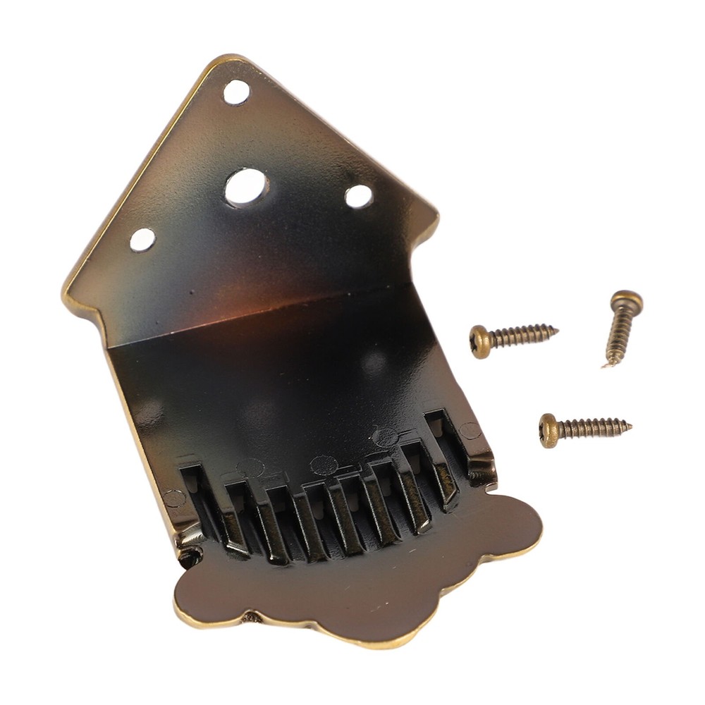 Lightweight 8 String Mandolin Tailpiece Feather Pattern Metal Bronze Mandolin