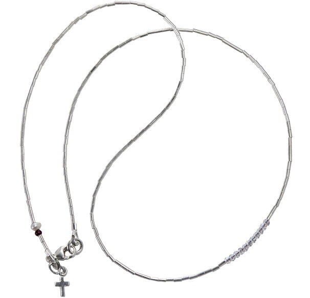 Solid 925 Sterling Silver And Swarovski Crystal Necklace “commandments”
