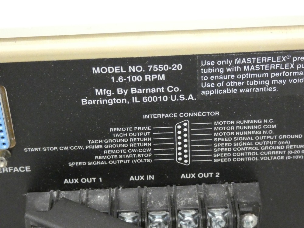 Cole-Parmer Masterflex Computerized Pump Drive 7550-20, 100RPM