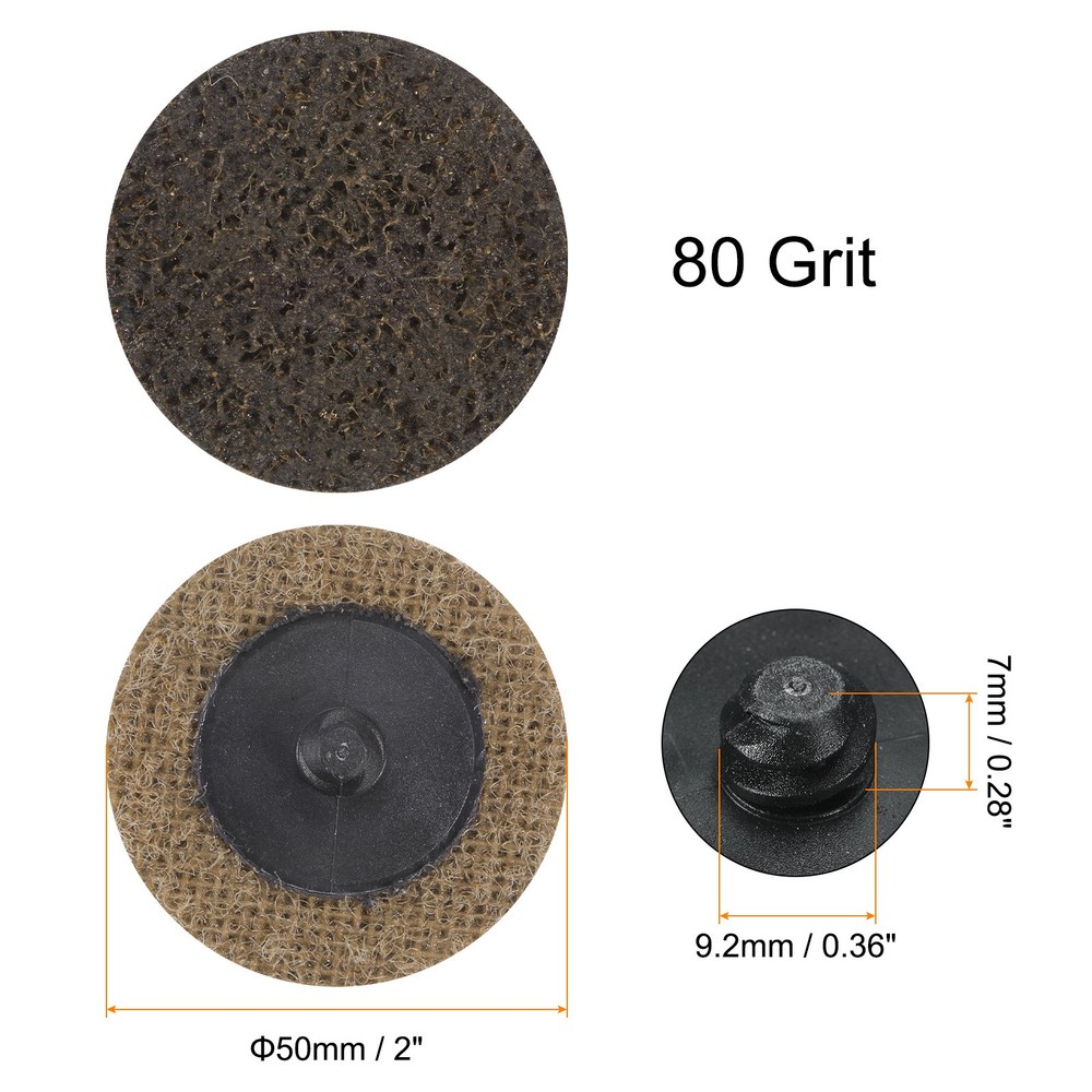 25pcs 2" 80 Grit Quick Change R-Type Sanding Discs Nylon