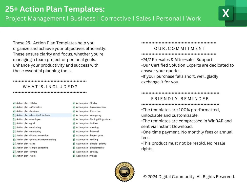 25+ Action Plan Templates Excel | Project, Business, Personal, Sales & Strategy