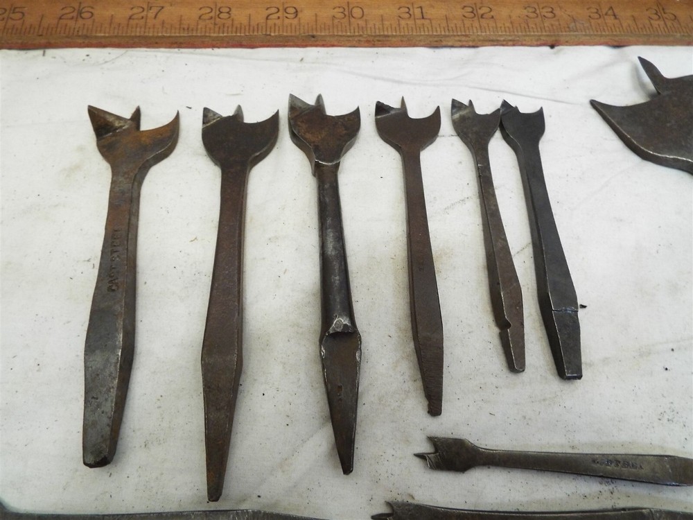 22 Graduated Center Point Brace Drill Bits Batwing Bat Wing Hand Forged Tool