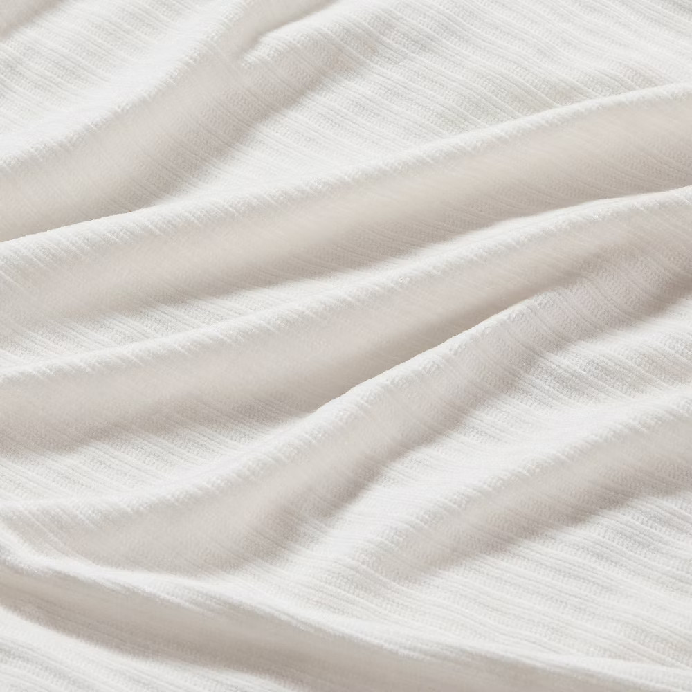 Brookstone King Heated Chenille Knit Blanket Ivory