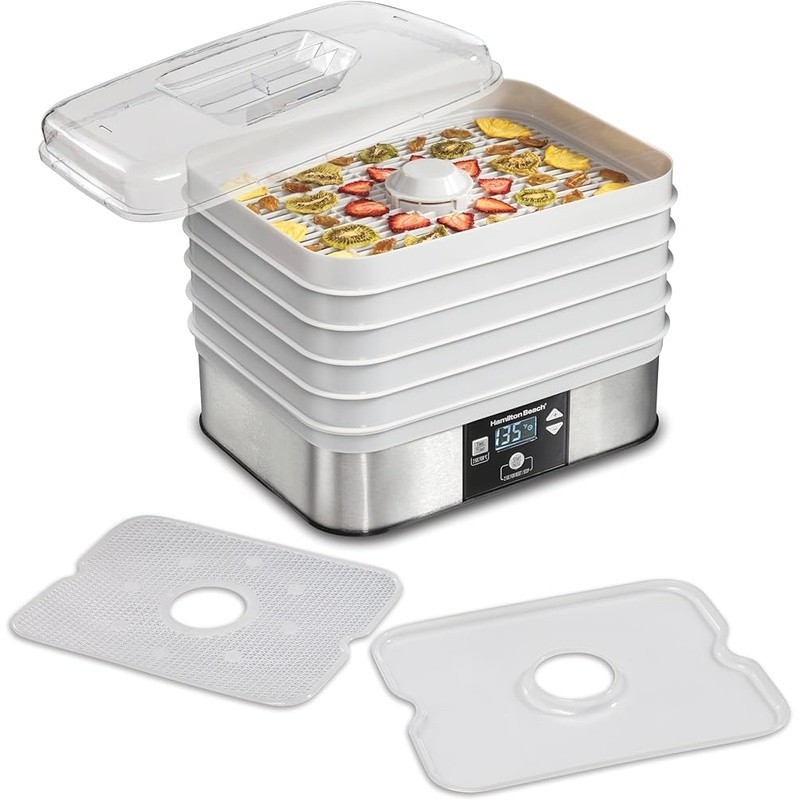 5 Stackable Trays Food Dehydrator Digital Timer Adjustable Temp Auto Shutoff New
