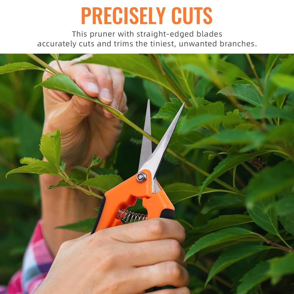 BEoffer 4 Pack Pruning Shears, 6.5 Inch Garden Scissors Orange Green