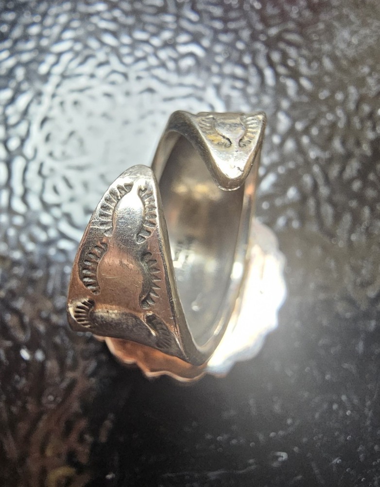 Dan Dodson Sterling Silver Mabe Pearl Halo Statement Ring Adjustable Signed...