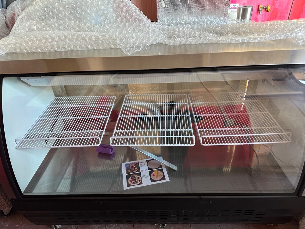 64" Black Curved Glass Refrigerated Deli Case