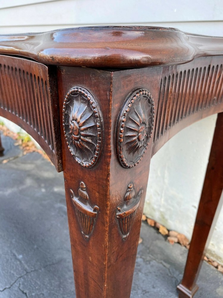 Georgian Mahogany Serpentine Two Drawer Sideboard, Serving or Console Table