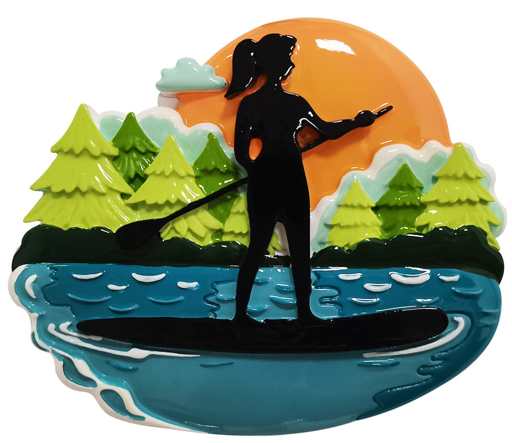 Paddle Board (Female) Personalized Christmas Ornament