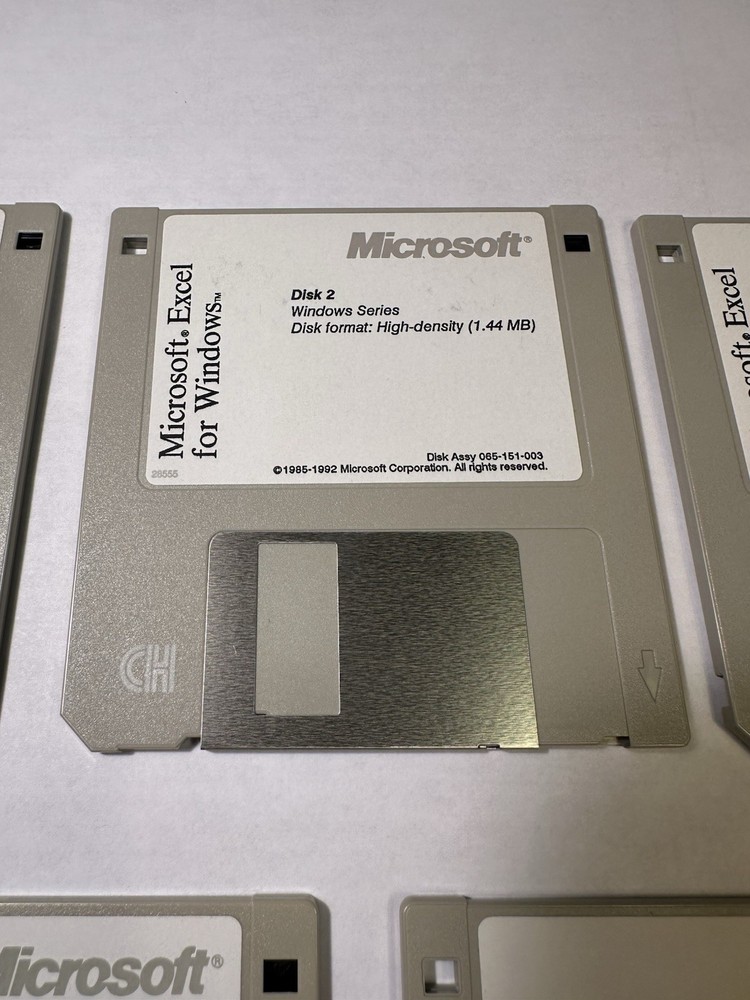 Microsoft Excel For Windows 3.5” Floppy Disc 1-5 1992 Version 4.0