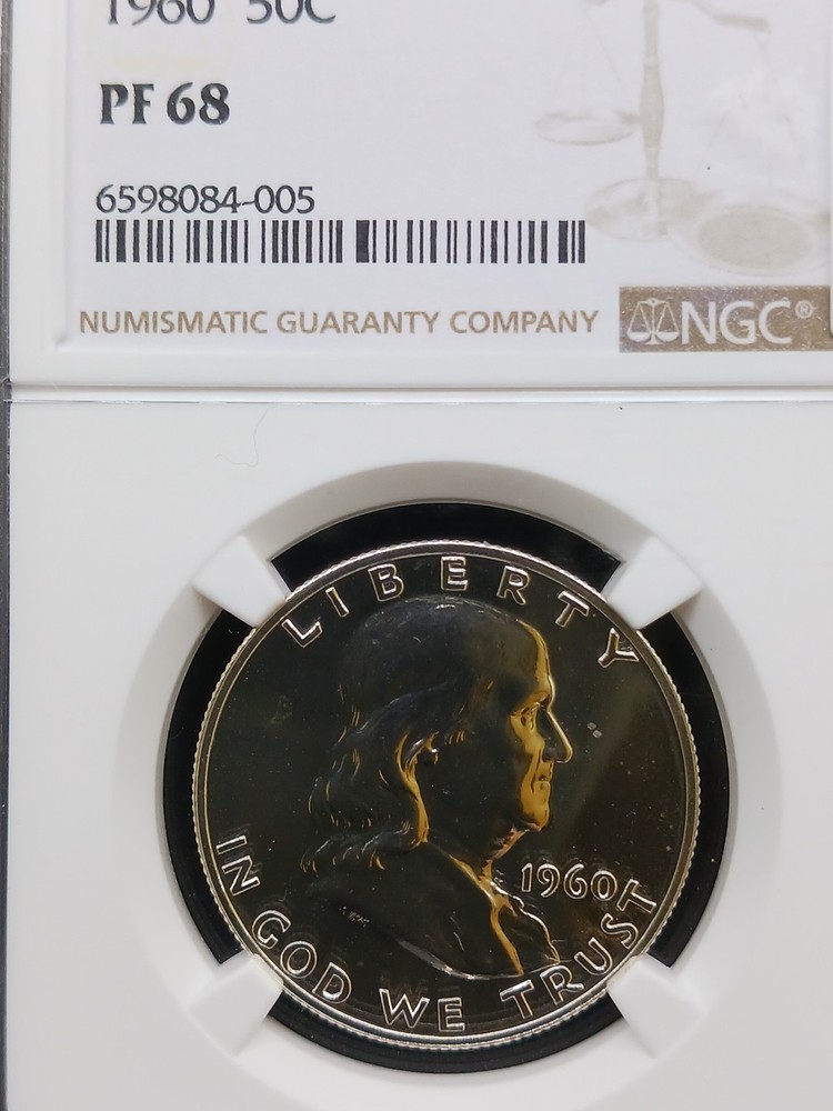 1960 NGC PF68 Franklin HALF Dollar Coin