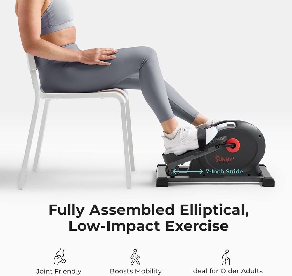 Elliptical Leg Exerciser Under Desk Machine Adjustable Resistance Home Use