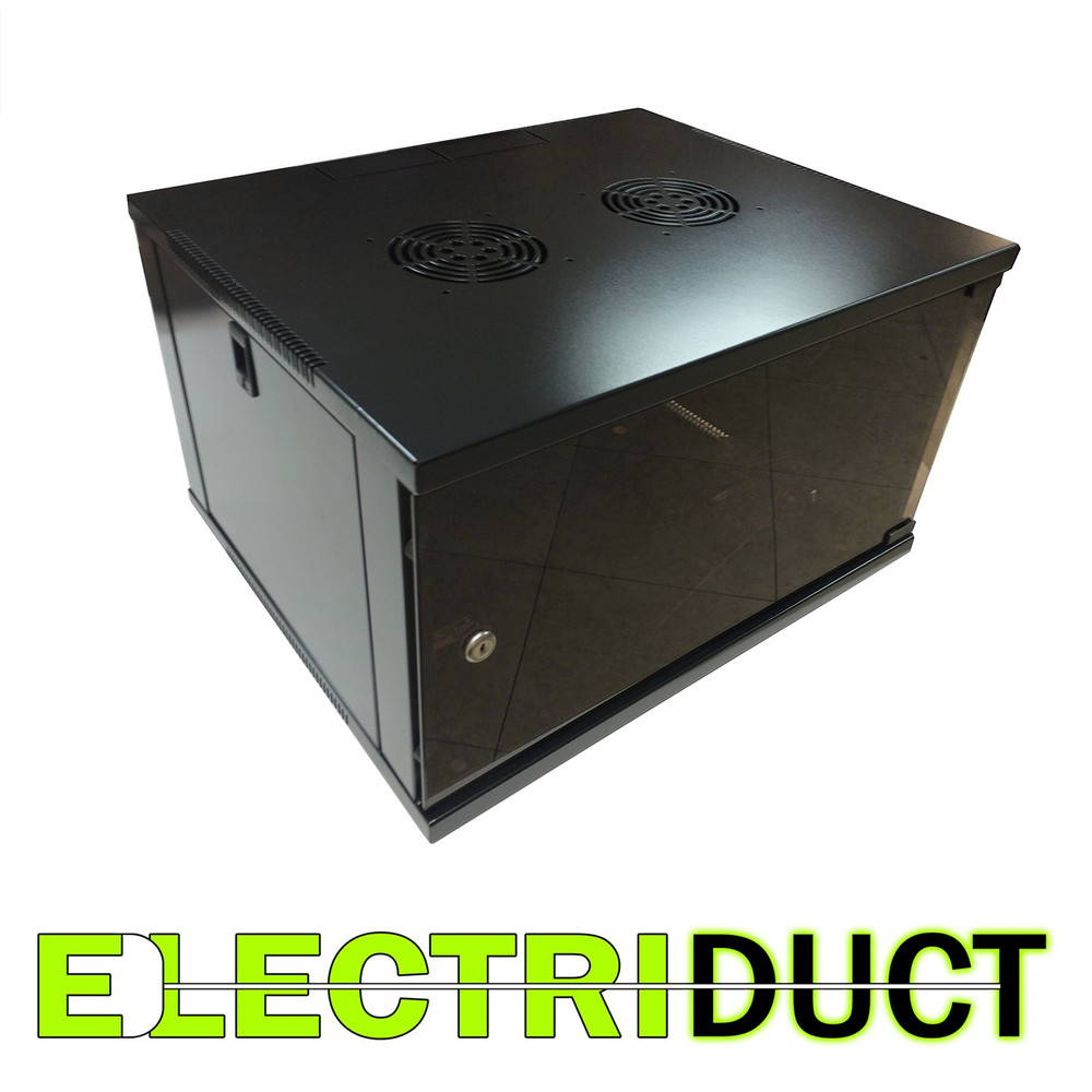 6U E-Pro Series Wall Mount Cabinet Rack Enclosure - Black - Electriduct