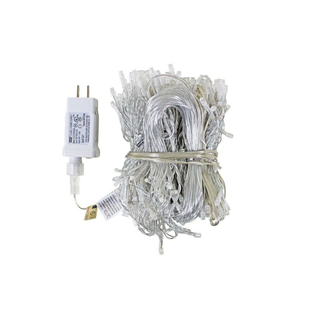 Product Works 8 Function, String Light Curtain, 600 Warm White Micro Bulbs, 20'