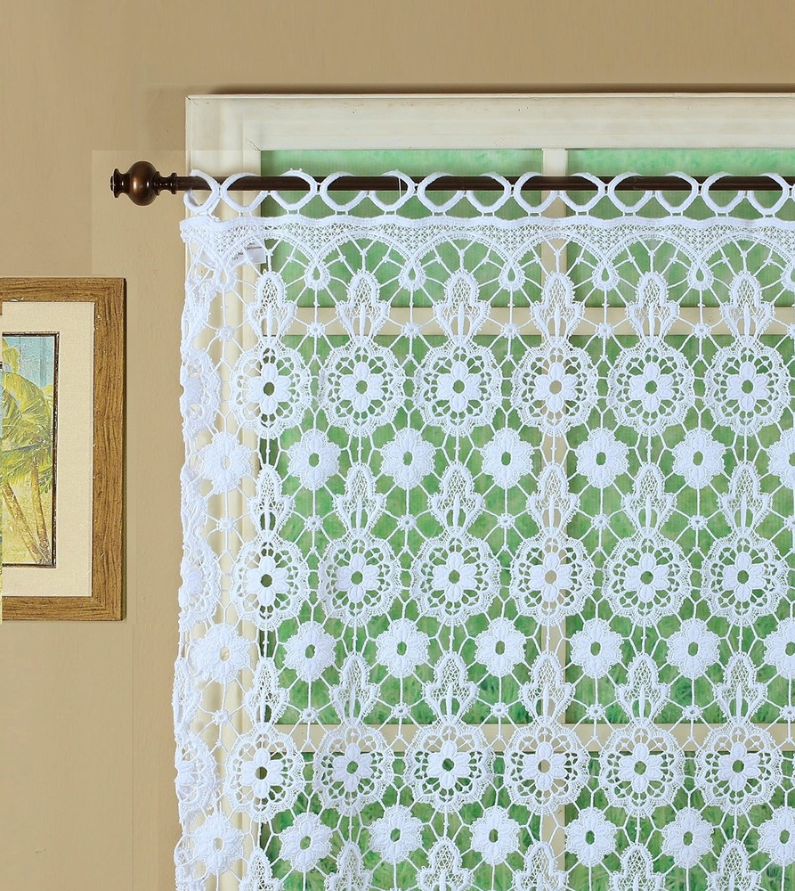 Medallion Macramé Panel 63",White,48W x 63L