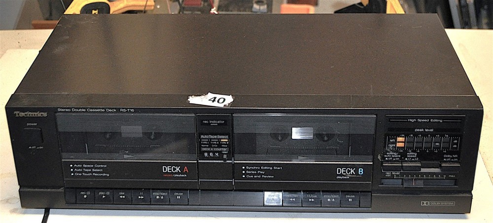 TECHNICS DUAL STEREO CASSETTE DECK RS-T16 NEEDS SERVICE SCHOOL SURPLUS