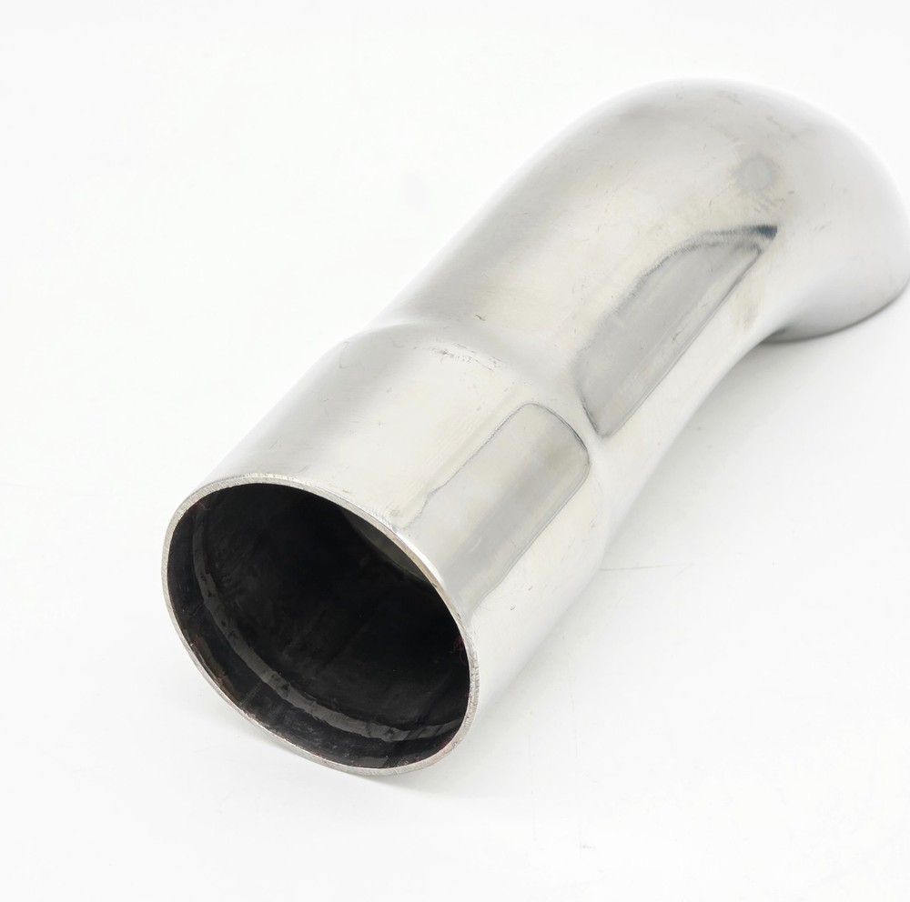 3" 76mm Inner Diameter Weld-On Curl Down Stainless Exhaust Tail Pipe Tip