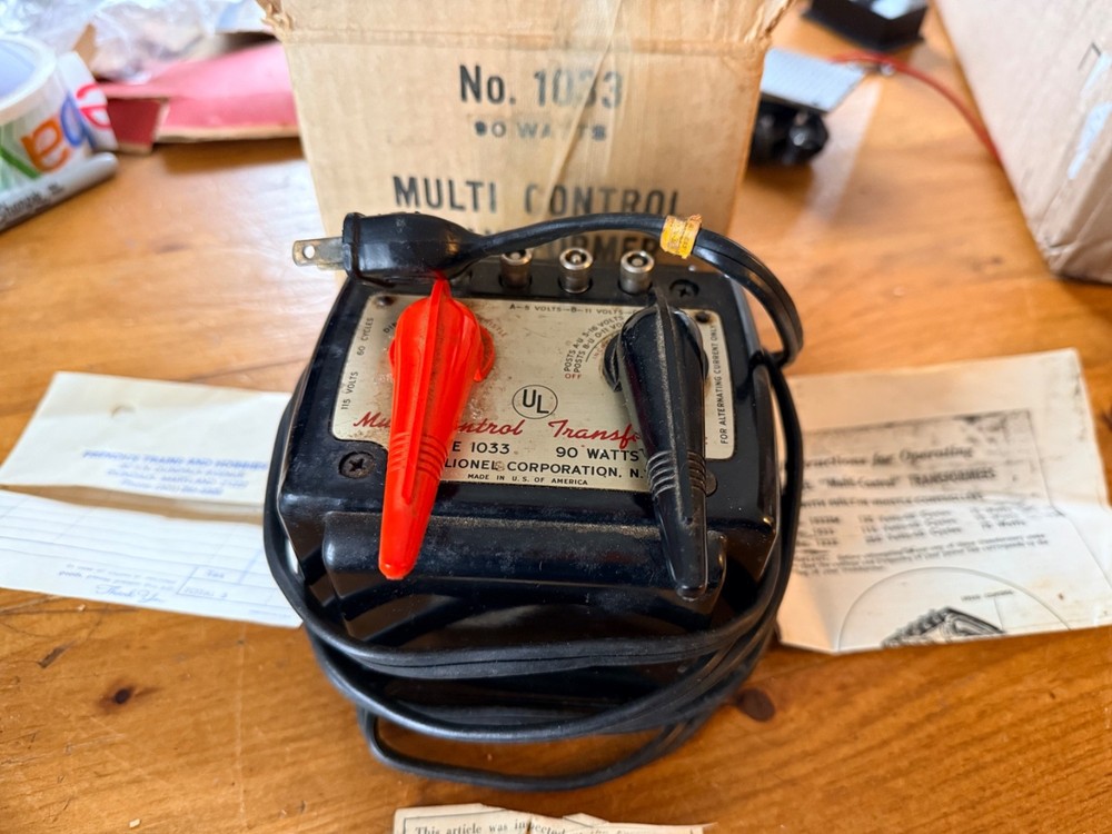 Lionel 1033 Transformer w/ Original Box & Paperwork Tested Working