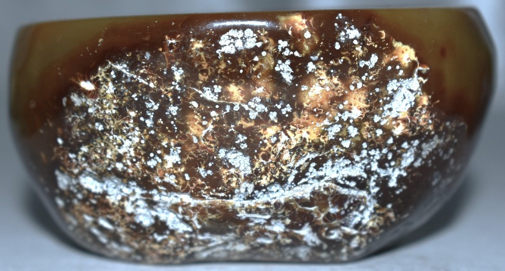 Pretty Brown Agate Bowl 3.55"/361 Grams
