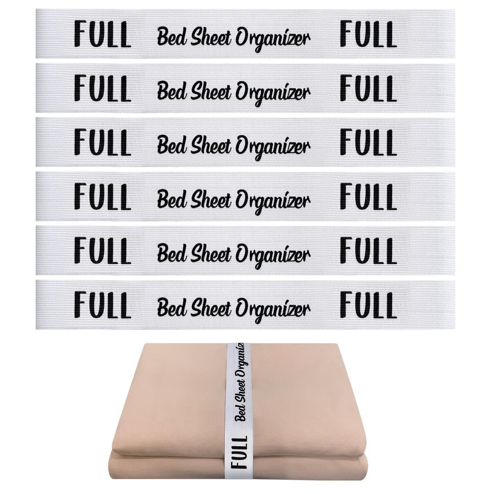 6 PCS Full Size Bed Sheet Organizer Bands for Organizing Bedding Elastic