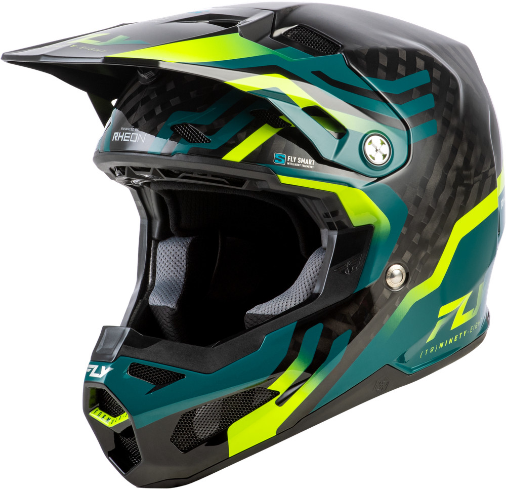 For Formula S Carbon Byte Helmet Black Carbon/Teal/Lime Md