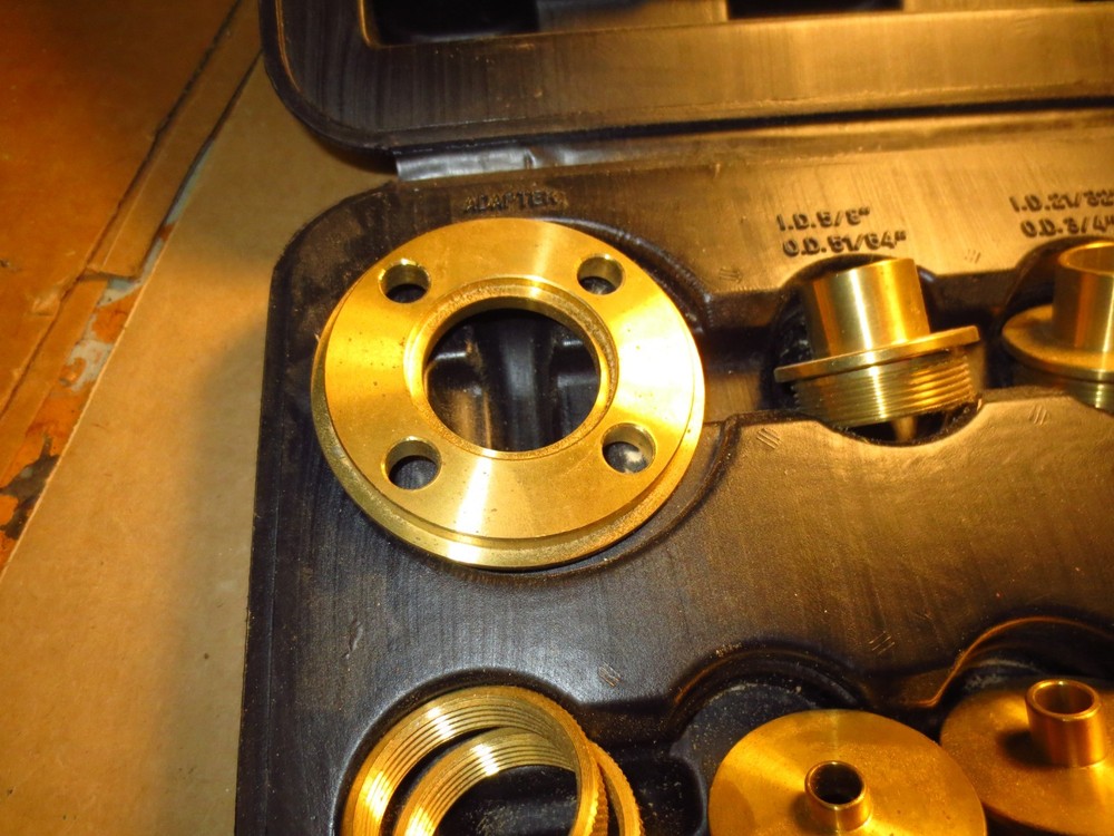 Brass Router Bushing Set - 10 Pc in Plastic Storage Box