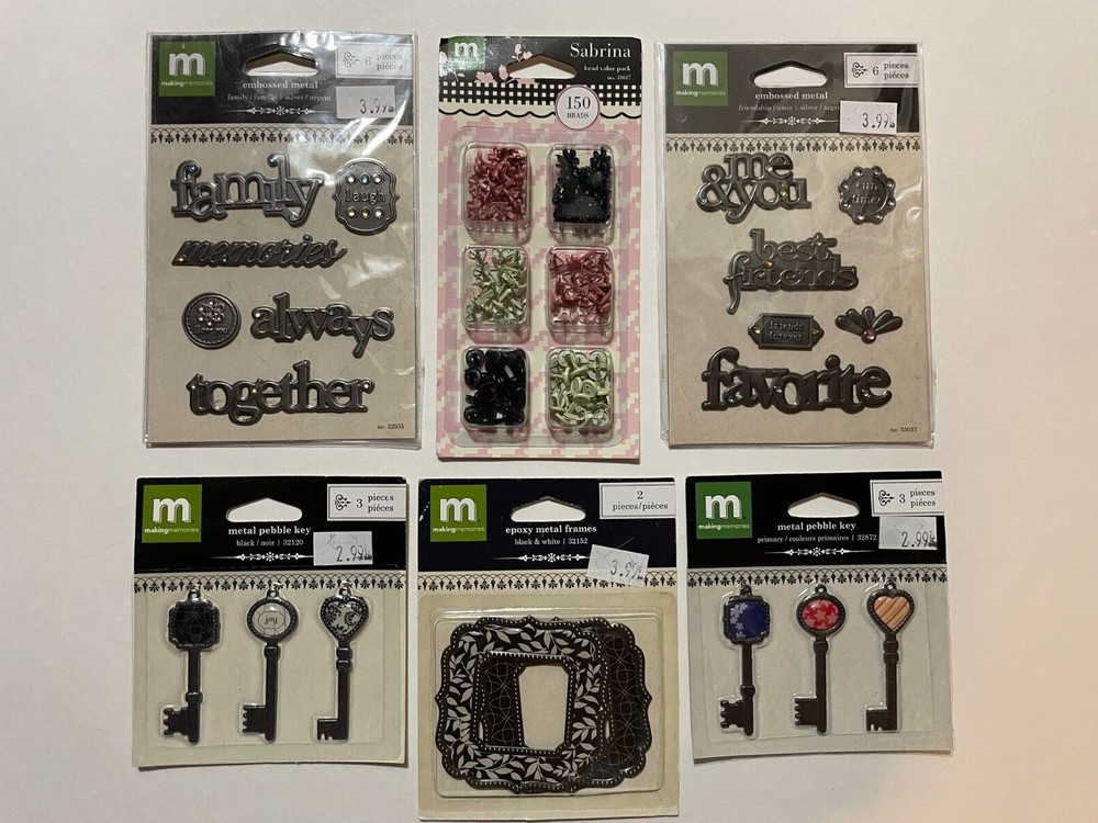 MAKING MEMORIES ASSORTED METAL EMBELLISHMENTS
