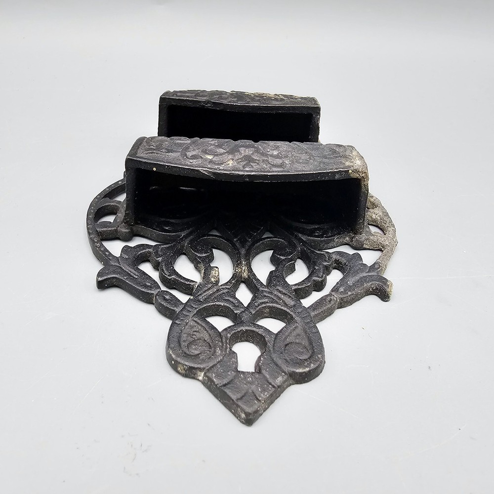 Vintage Cast Iron Wall Mounted Match Holder Matchstick Fireplace