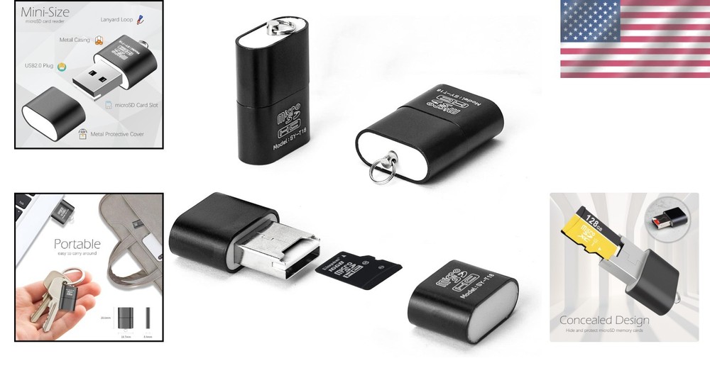 Portable 3 Pack Micro SD Card Reader - Fast USB Adapter for Easy Data Transfer