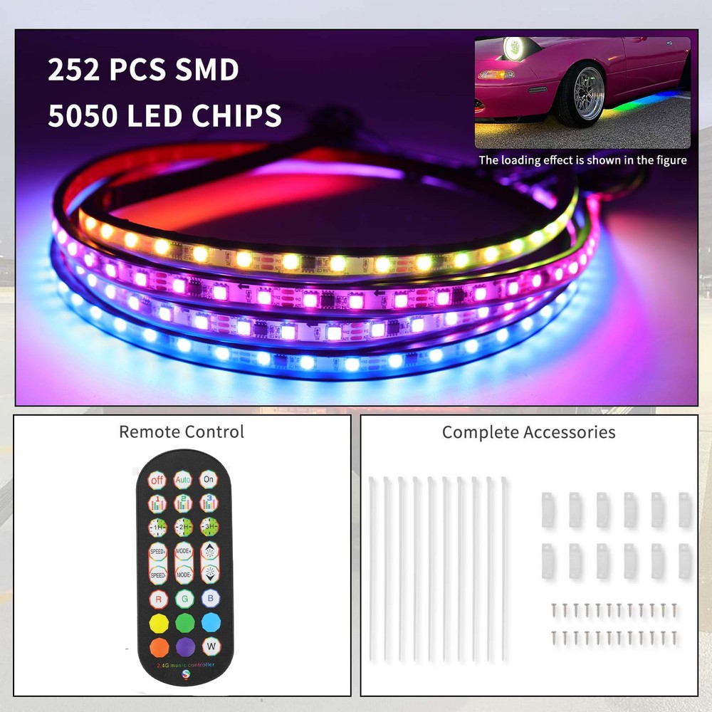 6PCS LED Underglow Underbody Neon Light Strip Chasing 12V-80V For EPIC E40 E40L