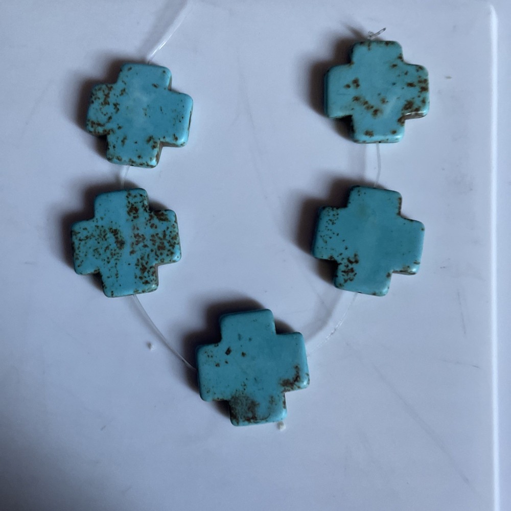 5 Turquoise Beading Cross