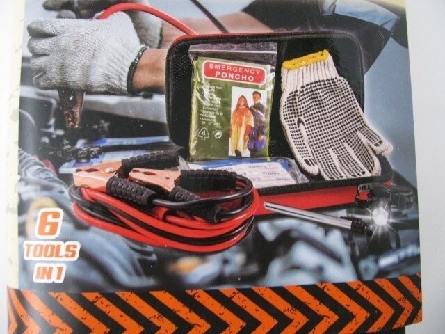 Dirty Dog Emergency Auto Breakdown Kit 6 Tools BLACK NWT