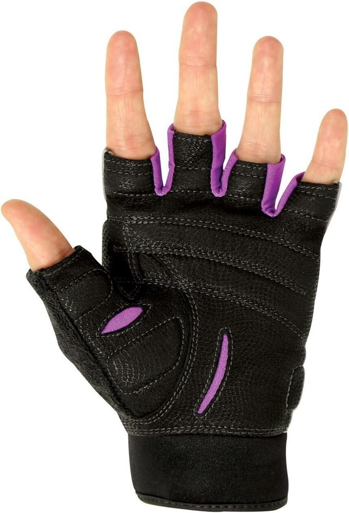 Women's Bionic Fingerless gloves - size SMALL - Purple/Gray/Black *DMG PKG